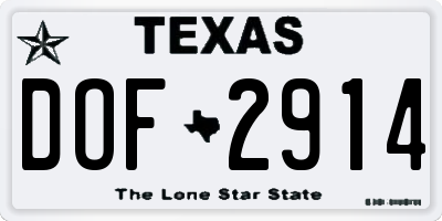 TX license plate DOF2914