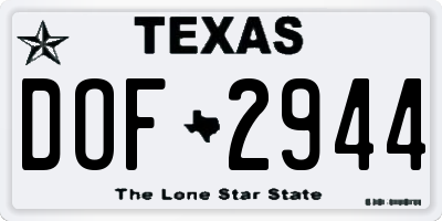 TX license plate DOF2944