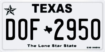 TX license plate DOF2950