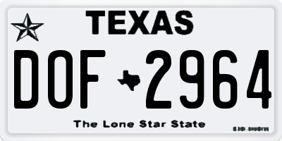 TX license plate DOF2964