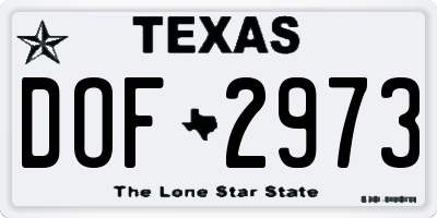 TX license plate DOF2973