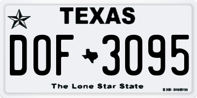 TX license plate DOF3095