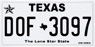 TX license plate DOF3097