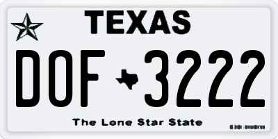 TX license plate DOF3222