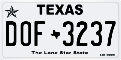 TX license plate DOF3237