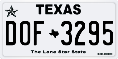 TX license plate DOF3295