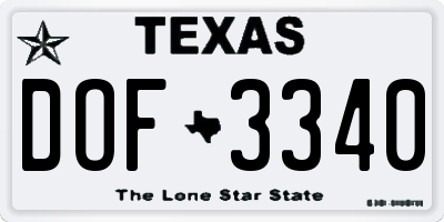 TX license plate DOF3340