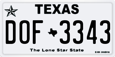 TX license plate DOF3343