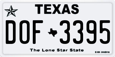 TX license plate DOF3395