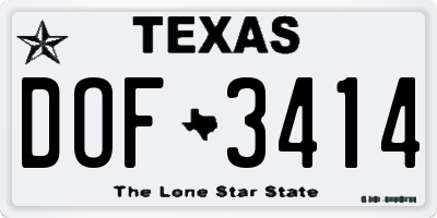 TX license plate DOF3414