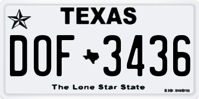 TX license plate DOF3436