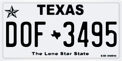 TX license plate DOF3495
