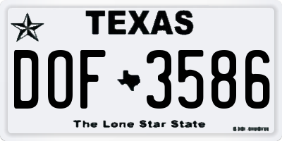 TX license plate DOF3586