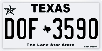 TX license plate DOF3590