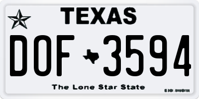TX license plate DOF3594