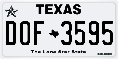 TX license plate DOF3595