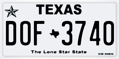 TX license plate DOF3740