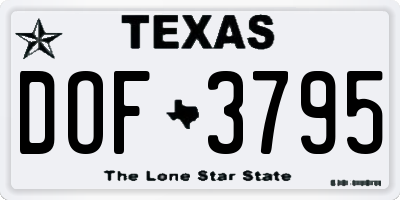 TX license plate DOF3795