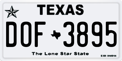TX license plate DOF3895