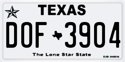 TX license plate DOF3904