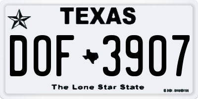 TX license plate DOF3907