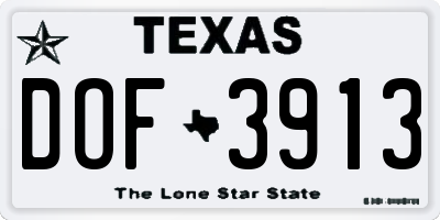 TX license plate DOF3913