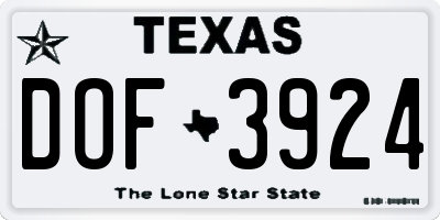 TX license plate DOF3924