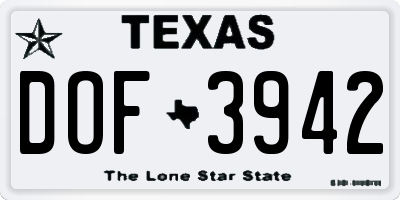 TX license plate DOF3942