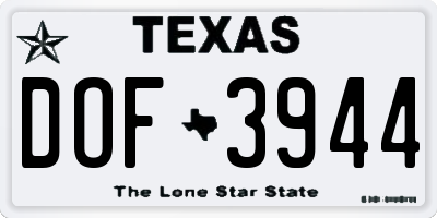 TX license plate DOF3944