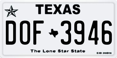 TX license plate DOF3946