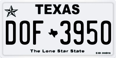 TX license plate DOF3950