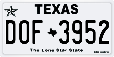 TX license plate DOF3952