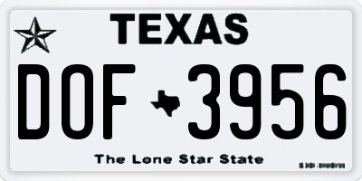 TX license plate DOF3956