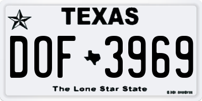 TX license plate DOF3969