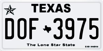 TX license plate DOF3975