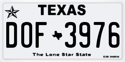 TX license plate DOF3976
