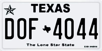 TX license plate DOF4044