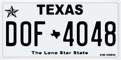 TX license plate DOF4048