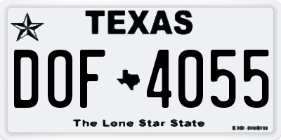 TX license plate DOF4055