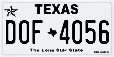 TX license plate DOF4056
