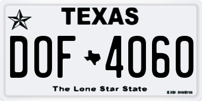 TX license plate DOF4060