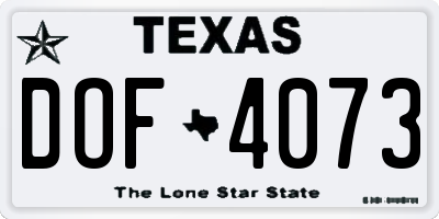 TX license plate DOF4073