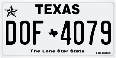 TX license plate DOF4079