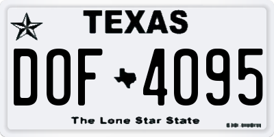 TX license plate DOF4095