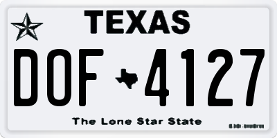 TX license plate DOF4127