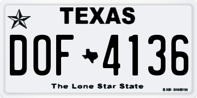 TX license plate DOF4136
