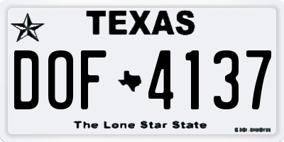 TX license plate DOF4137