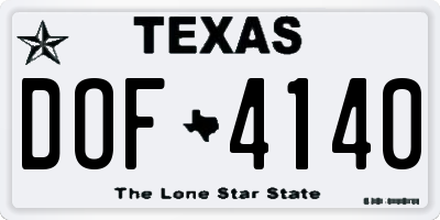 TX license plate DOF4140