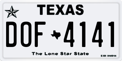 TX license plate DOF4141