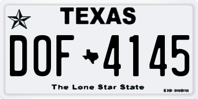 TX license plate DOF4145